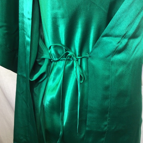 Fantasies by Morgan Taylor VTG Green Robe Matching Nightie Chemises 2pc Set Sz S - Picture 7 of 16